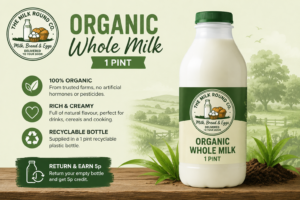 Home oragnic 1 pint whole milk