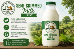 Home 1 pint organic semi skimmed