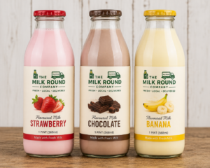 flavoured milk 1 pint glass bottle