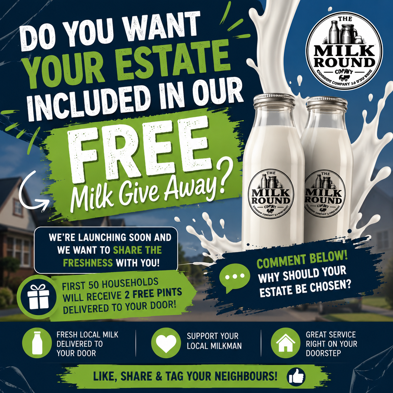 DO YOU WANT YOUR ESTATE INCLUDED IN OUR FREE MILK GIVEAWAY?