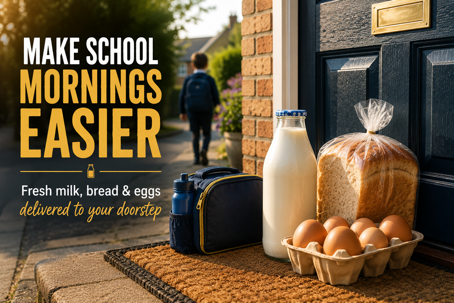Doorstep milk, bread and egg delivery for families in Rugeley.